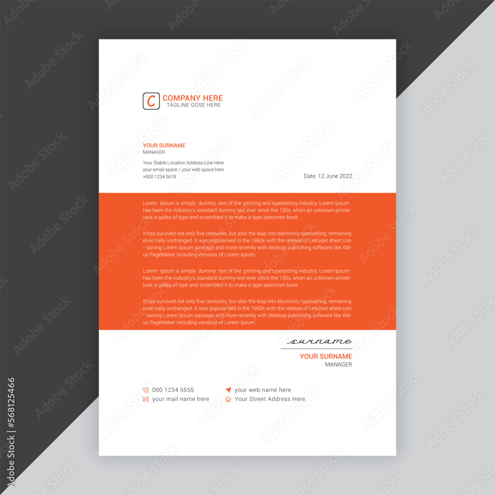 Fototapeta premium Modern company or business letterhead vector template