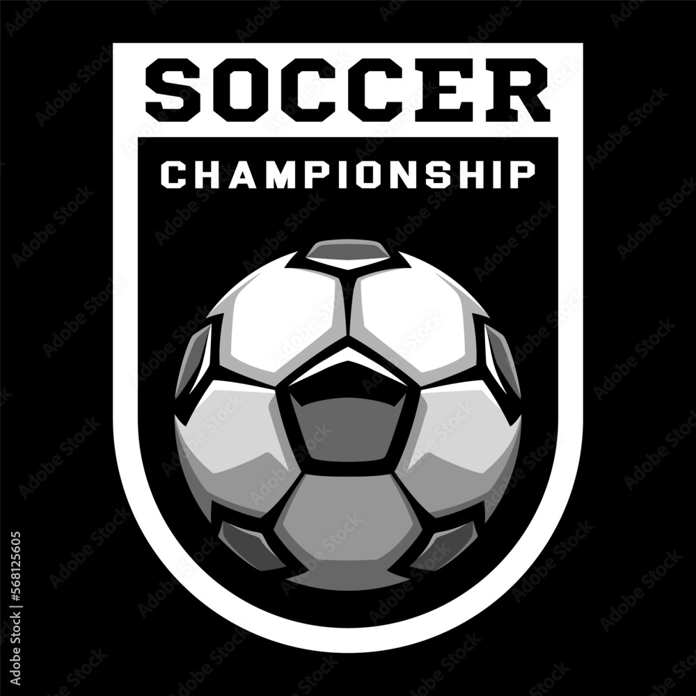 Soccer ball, football logo. Sport games. Sporting equipment. Emblem, badge. Soccer ball, football logo. Sport games. Sporting equipment. Emblem, badge.