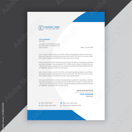 Modern company or business letterhead vector template