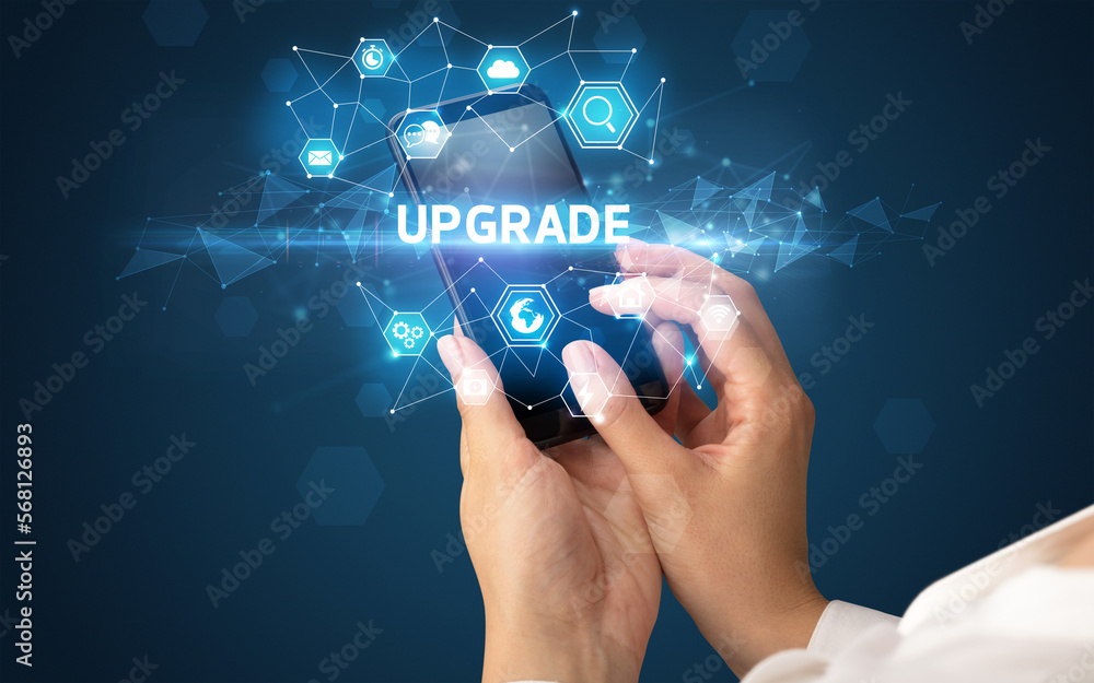 Hand using smartphone with technology concept Hand using smartphone with technology concept