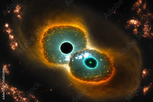 Nebula iris  NGC 7023 and Caldwell 4 . Generative AI
