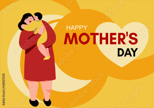 Mother with a baby in her arms - vector