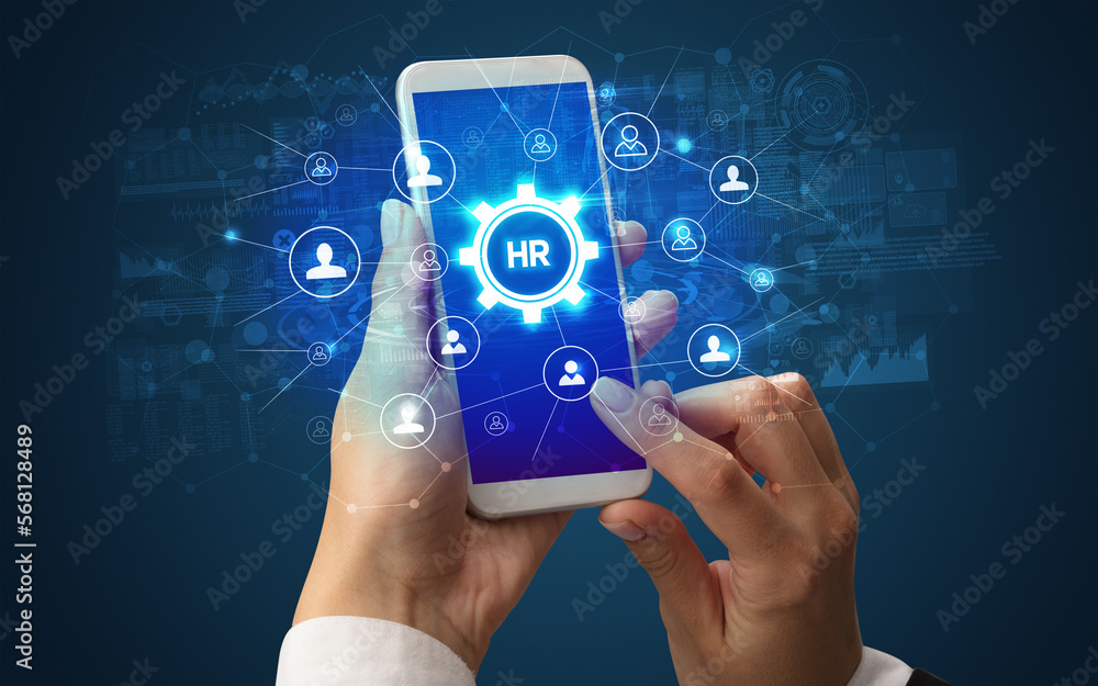 Hand using smartphone with technology concept Hand using smartphone with technology concept