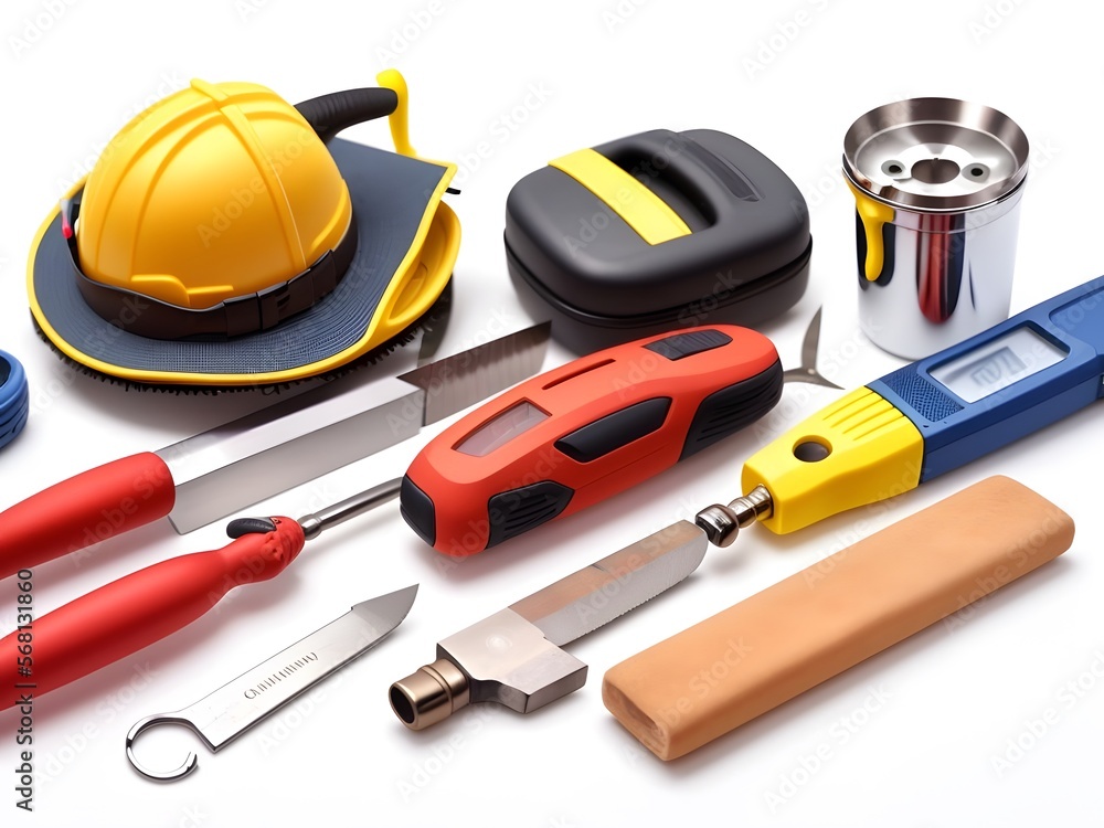 Car Repair Tools Isolated on White Background Car Repair Tools Isolated on White Background