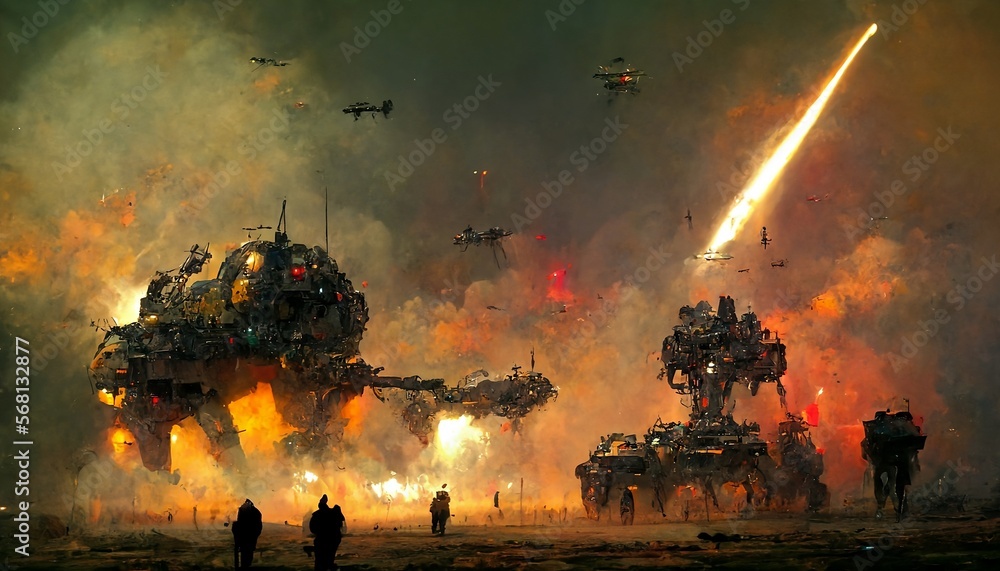 Fototapeta premium SF Combat Abstract, Generative AI