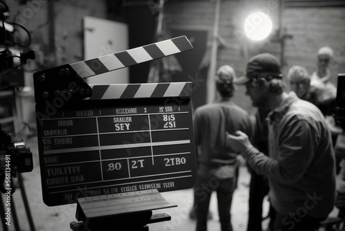 Obraz na płótnie Cinema set behind the scenes - Generative AI