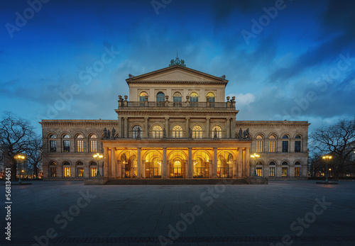 Hannover State Opera House at night - Hanover, Lower Saxony, Germany photo