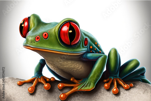 Red eyed frog (agalychnis callidryas). Generative AI photo