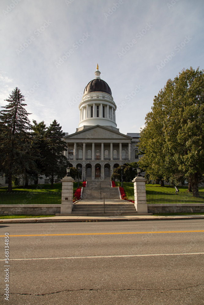 Maine state capitol building in Augusta, Maine.