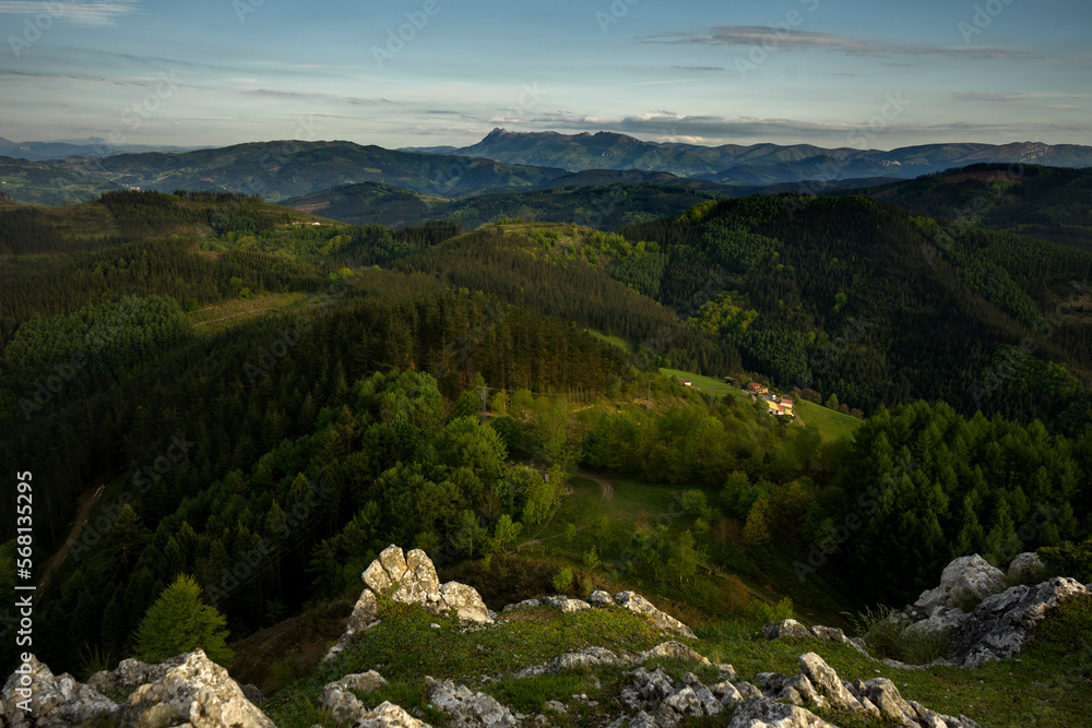 View from Egoarbitza, Basque mountains, Spain