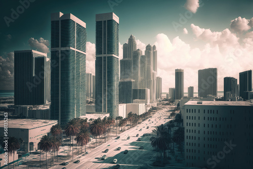 downtown of a big city like Miami. Generative AI