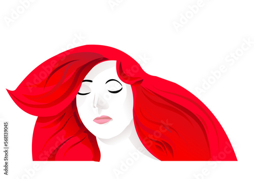 red-haired girl - vector illustration