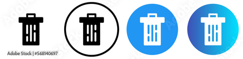 Delete or remove icon set, trashcan icon set, bin icons set photo