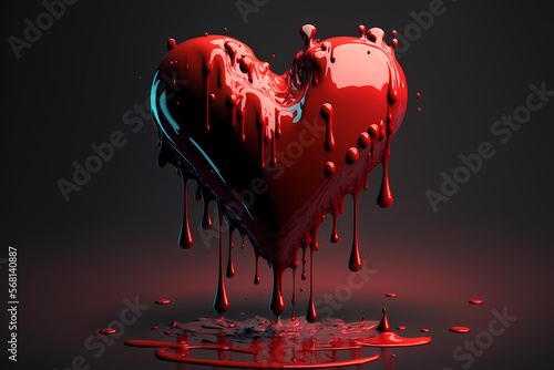 Cuore di tempera San Valentino AI generated photo