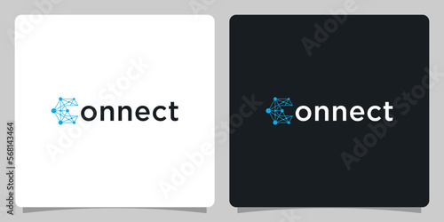 C Letter with Dots Connected Circles as Network Logo
