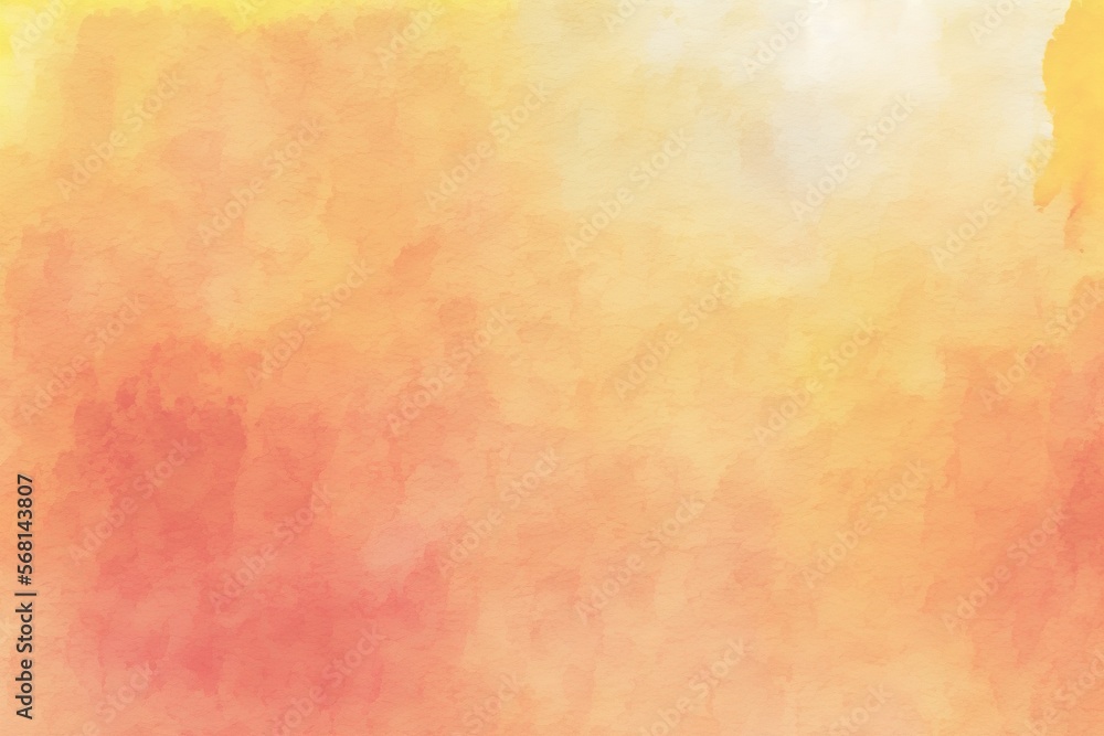 Colorful abstract watercolor background, warm colors, orange, yellow, pale pink.