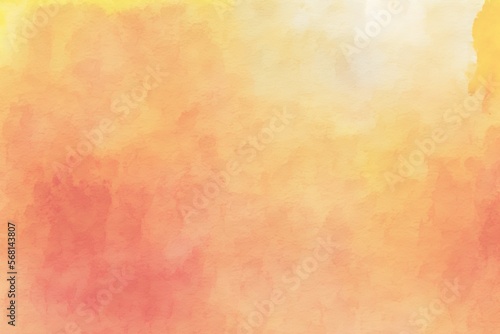 Colorful abstract watercolor background, warm colors, orange, yellow, pale pink.