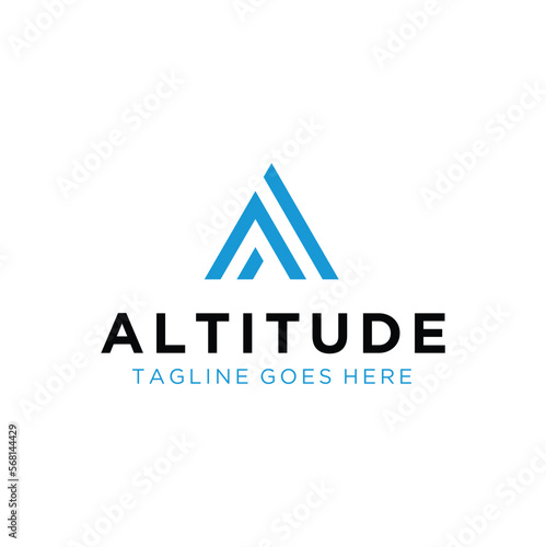 Initial Letter A with Stripes Ribbon Top Mountain Peak logotype typography Lettering Monogram for Adventure Outdoor Apparel logo design