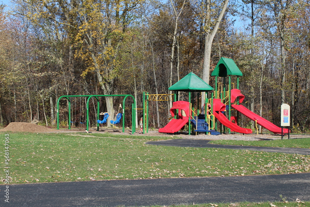Playground at Buell Lake Flint Michigan