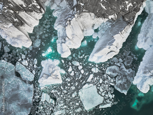 frozen island in the middle of the ocean in the Arctic
