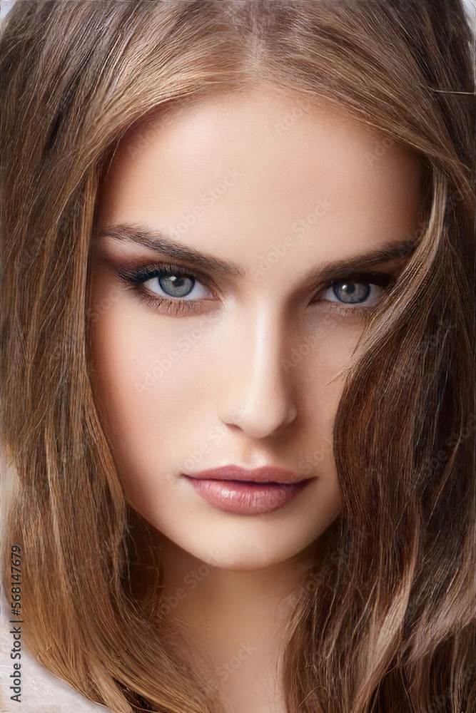 New Faces Beautiful Female Portrait Pictures Gray Eyes Long Blond Hair Cat Look, created with Generative AI technology New Faces Beautiful Female Portrait Pictures Gray Eyes Long Blond Hair Cat Look, created with Generative AI technology