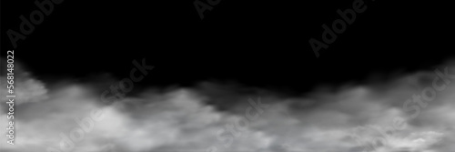 White smoke texture isolated on transparent background. Steam special effect. Realistic vector fire smoke or mist Stock royalty free vector illustration. PNG	
