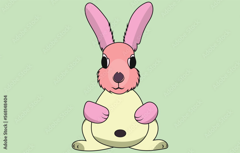 Obraz premium Vector cartoon rabbit.