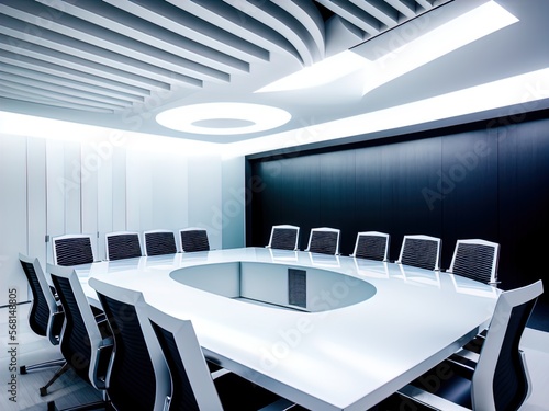 A white business conference room.   © DW
