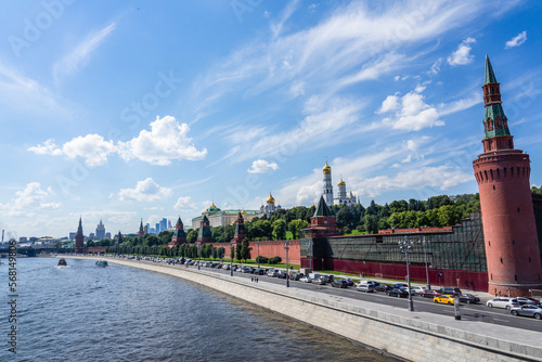 moscow city and the river kremlin view.