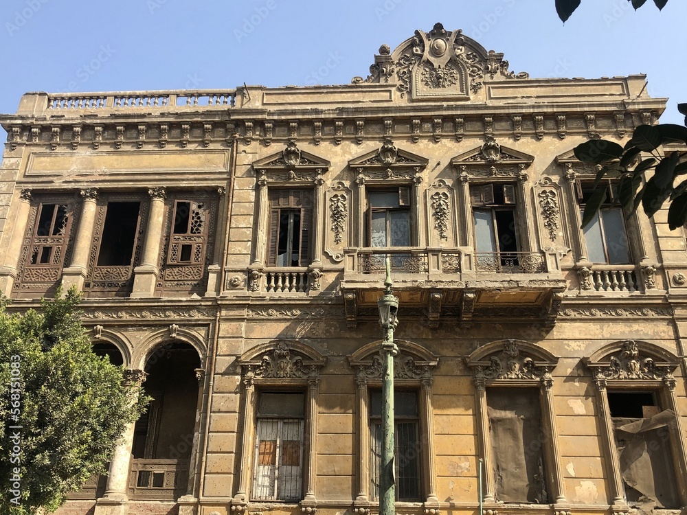 The external facade of hafez el Menshawy villa currently qaryba school in Cairo in Egypt