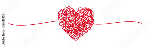 фотографія Heart shaped tangled grungy scribble png clipart