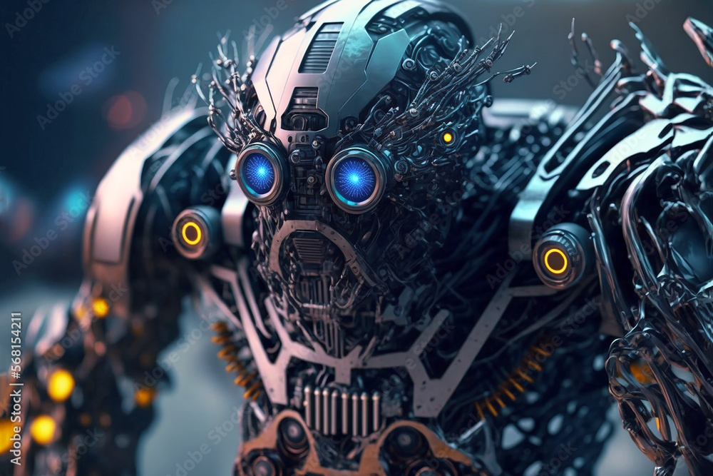 Abstract furistic AI Android robot, Humanoid technology concept, Generative AI Abstract furistic AI Android robot, Humanoid technology concept, Generative AI