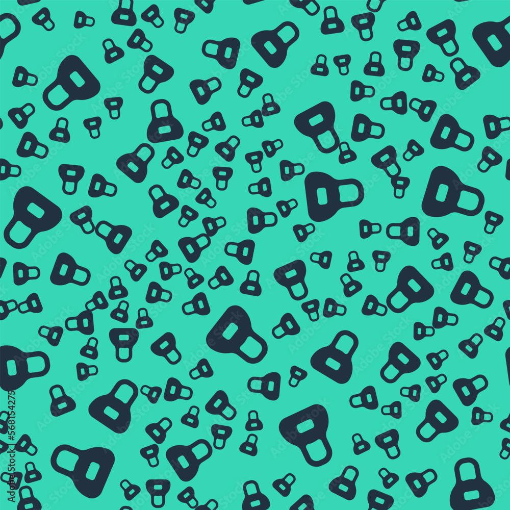 Black Weight icon isolated seamless pattern on green background. Kilogram weight block for weight lifting and scale. Mass symbol. Vector Black Weight icon isolated seamless pattern on green background. Kilogram weight block for weight lifting and scale. Mass symbol. Vector