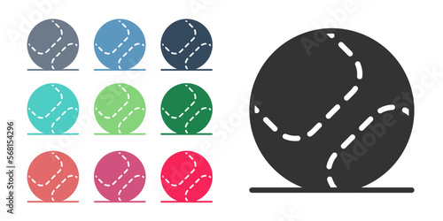 Black Baseball ball icon isolated on white background. Set icons colorful. Vector