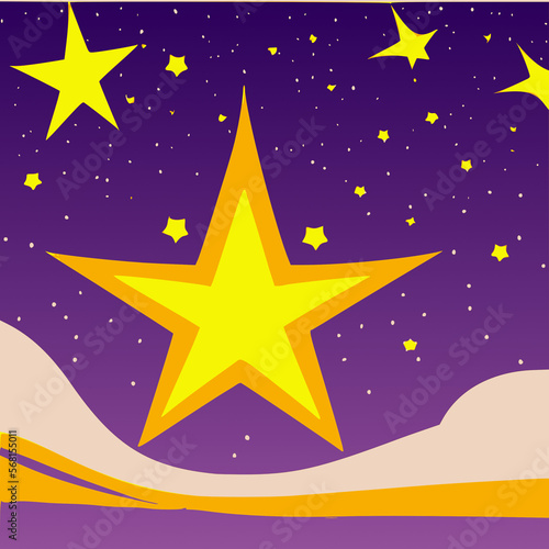 2d 4K Stern Schnee Nacht Winter Hintergrund Kinder Bunt