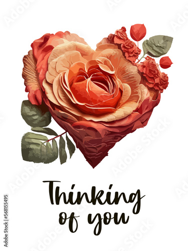 Thinking of you - card. Vector stock illustration eps10.