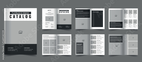 Minimal product catalog template and catalogue layout design or company brochure, magazine