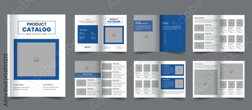 Product catalog template and catalogue layout design or business brochure