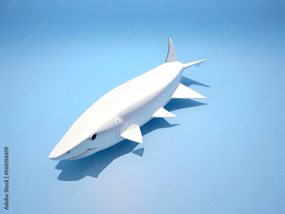 Fototapeta premium Cute Small Shark Isolated on White Background