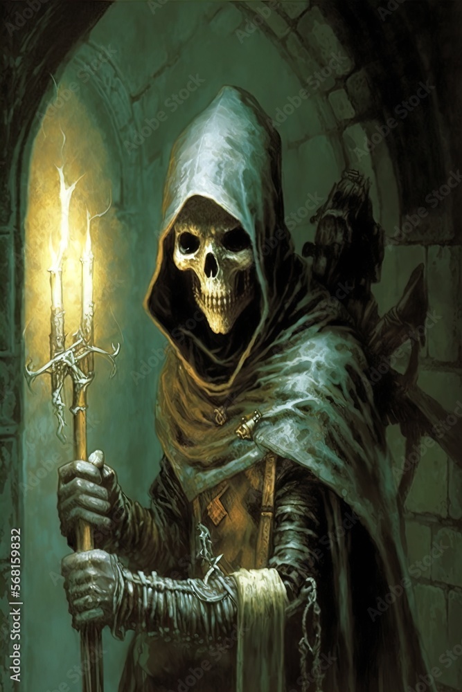 An ancient powerful necromancer. Great for fantasy, TTRPG games, cards, etc. 