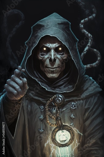 An ancient powerful necromancer. Great for fantasy, TTRPG games, cards, etc. 