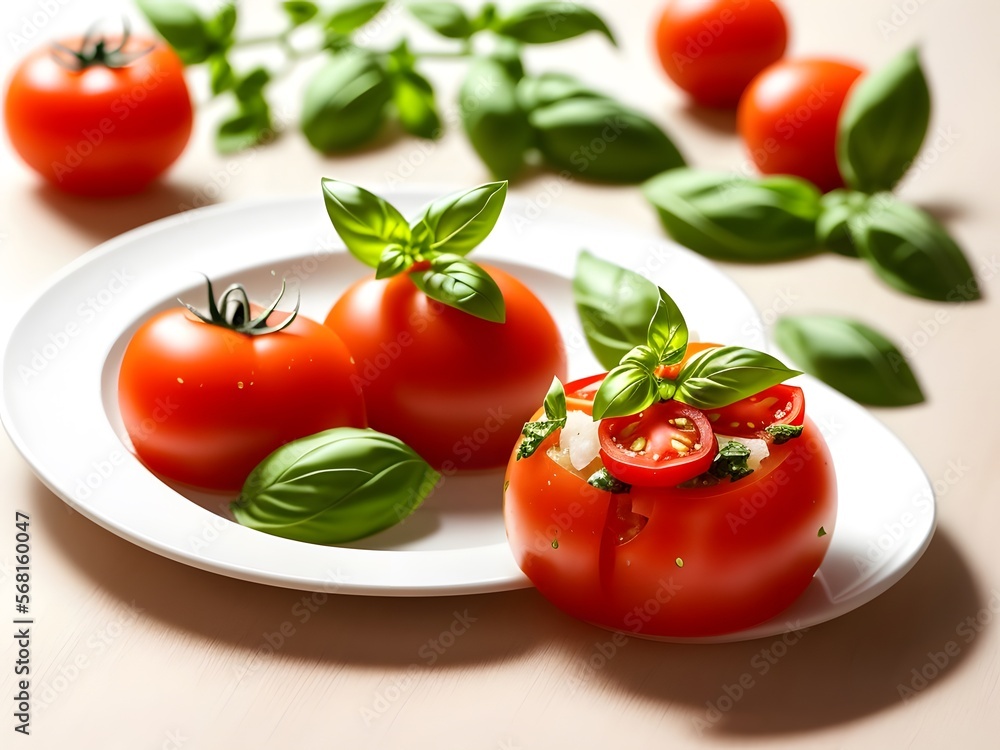 Tasty Spaghetti with Basil and Tomato Sauce - Isolated Tasty Spaghetti with Basil and Tomato Sauce - Isolated
