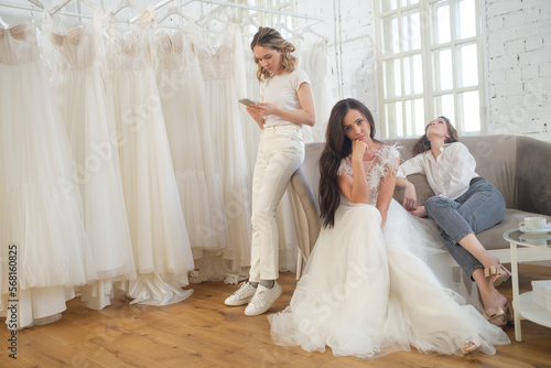 Fotografie Sad bride crying, smitten, feeling low and depressed