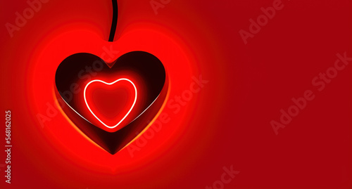 Valentines day card  hearts black and red background
