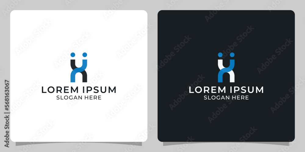 logo letter h line human icon partnership symbol logo letter h line human icon partnership symbol