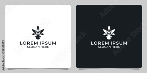 Cannabis leaf and oil logo for medical and pharmaceutical