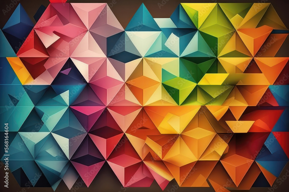 Obraz premium Abstract Geometric Shapes with Shades of Colors. Generative AI