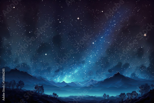 Background of starry night; background of Milky Way Galaxy. Generative AI