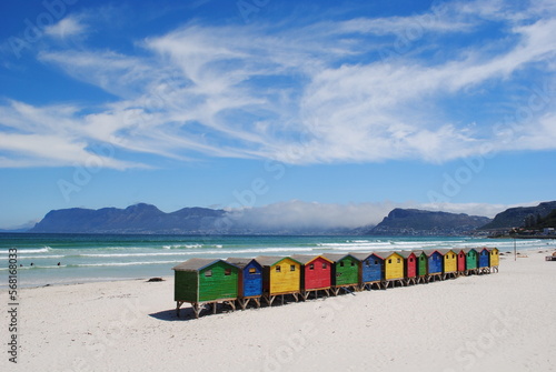 Amazing colorful houses of Muizenberg, Cape Town, South Africa