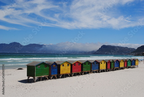 Amazing colorful houses of Muizenberg, Cape Town, South Africa